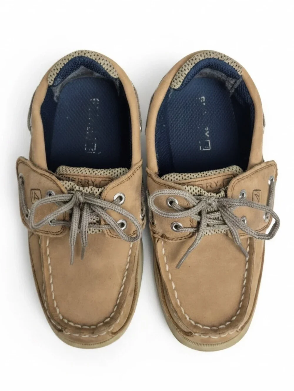 Sperry Top-Sider Little Kids Lanyard A/C Leather Boat Shoes Tan Brown Size 12